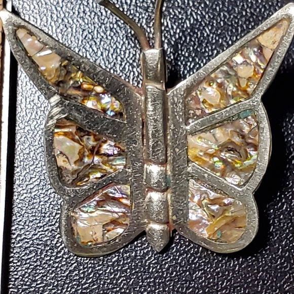 Butterfly Pendant with unique inlay 925 sterling silver - Picture 3 of 14